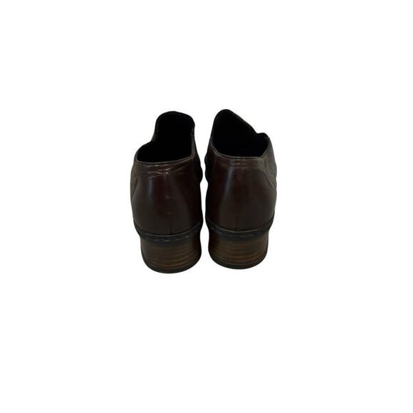Rieker Antistress Brown Pleated Ruched Heeled Leather Comfort Loafers 5 - Picture 3 of 9